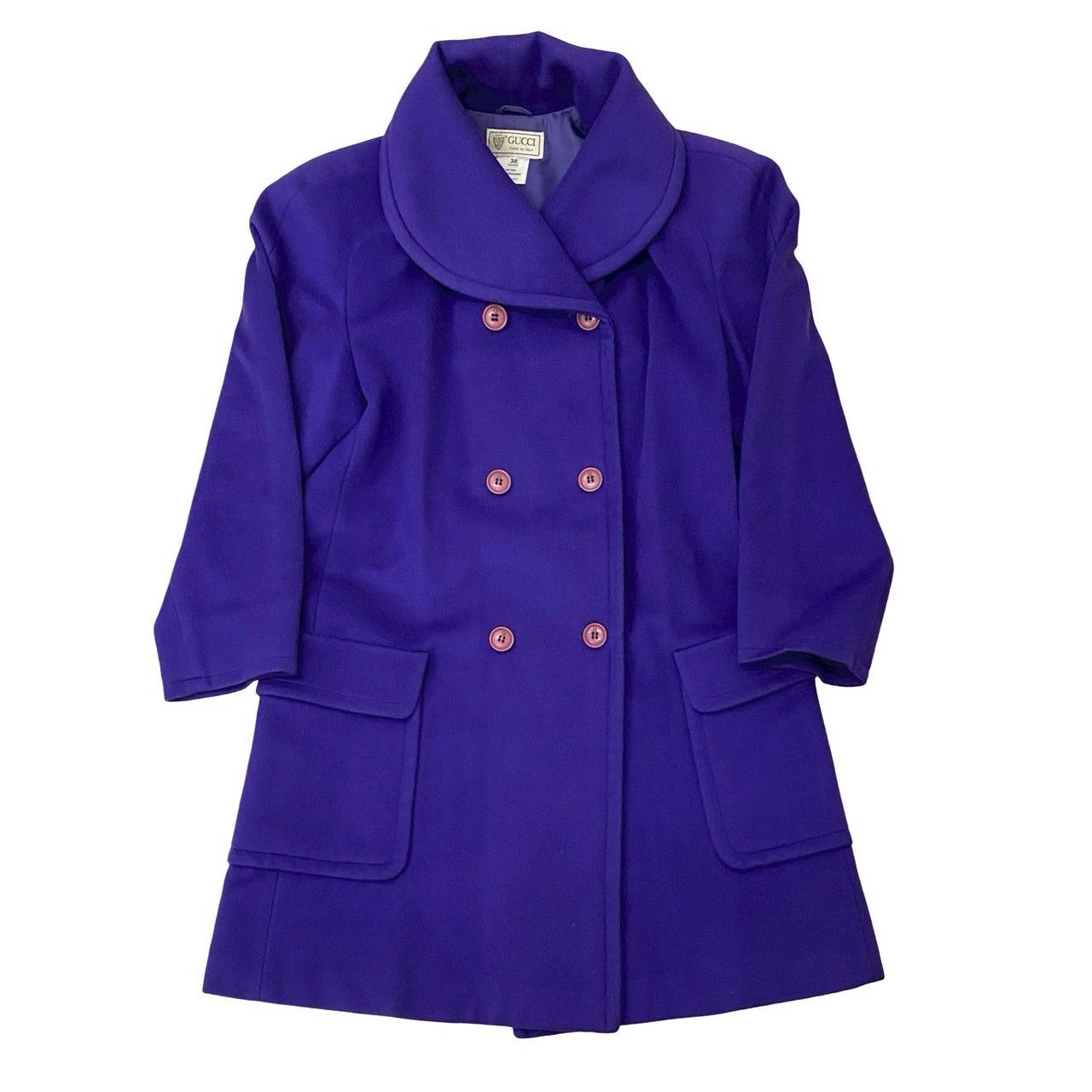 極 美品 GUCCI グッチ ヴィンテージ ウール カシミヤ ダブルブレスト