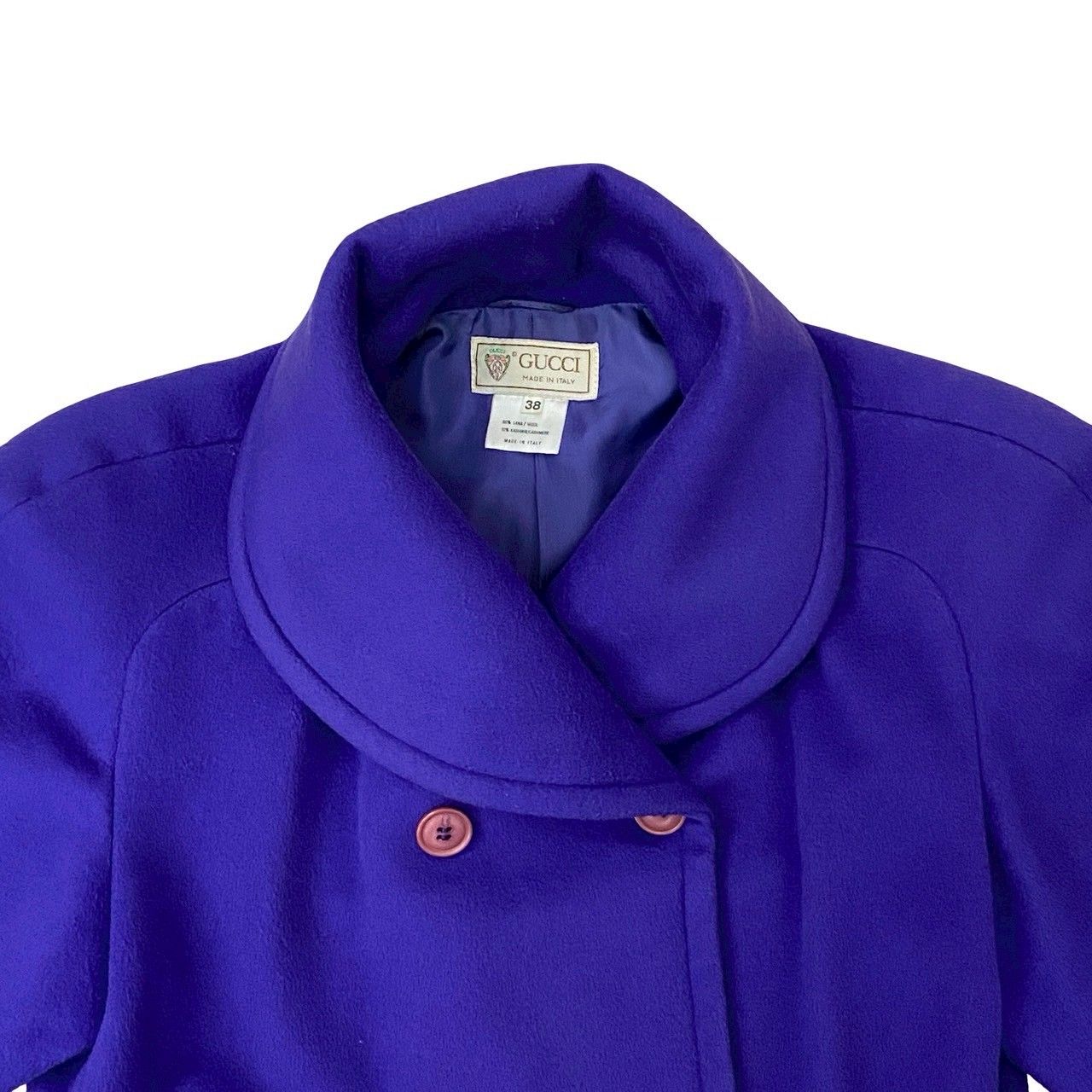 極 美品 GUCCI グッチ ヴィンテージ ウール カシミヤ ダブルブレスト