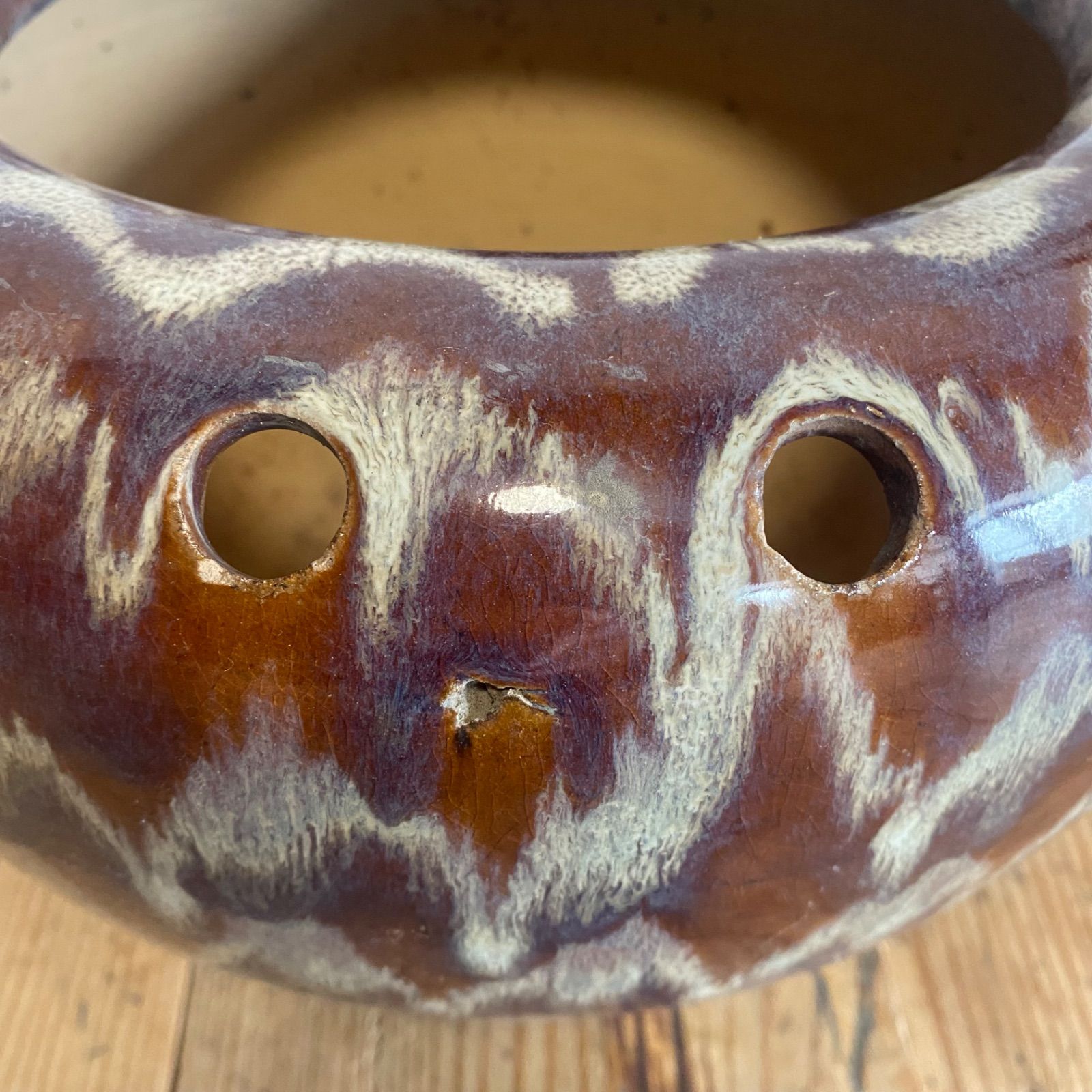 アンティーク 陶器 火鉢 鉢カバー メダカ鉢 睡蓮鉢 植木鉢 y588 - メルカリ