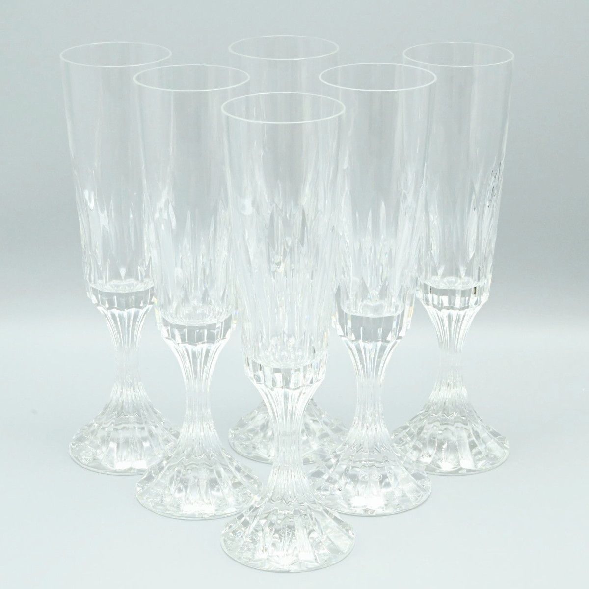 希少 Baccarat バカラ アサス シャンパンフルート 6客セット 約21.5cm