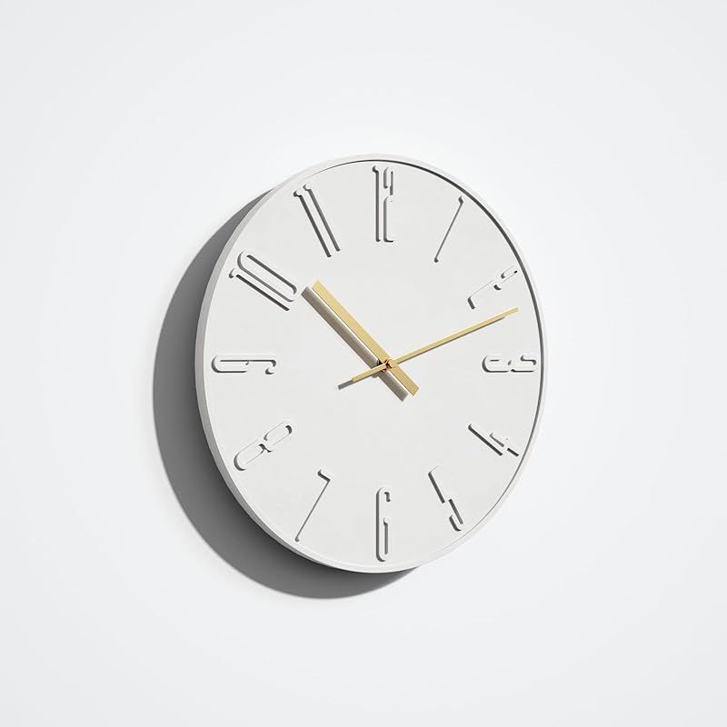 TAHITICA 掛け時計 セメント製 連続秒針 静音 壁掛け時計 柱時計