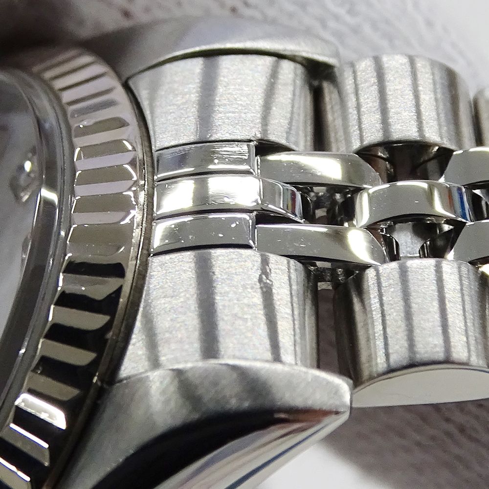ロレックス ROLEX デイトジャスト 79174NG F番 時計 レディース ブランド 10P ダイヤモンド シェル 自動巻き AT ステンレス SS ホワイトゴールド WG シルバー 磨き済み 【中古】 ロレックス ROLEX デイトジャスト 79174NG F番 時計 レディース