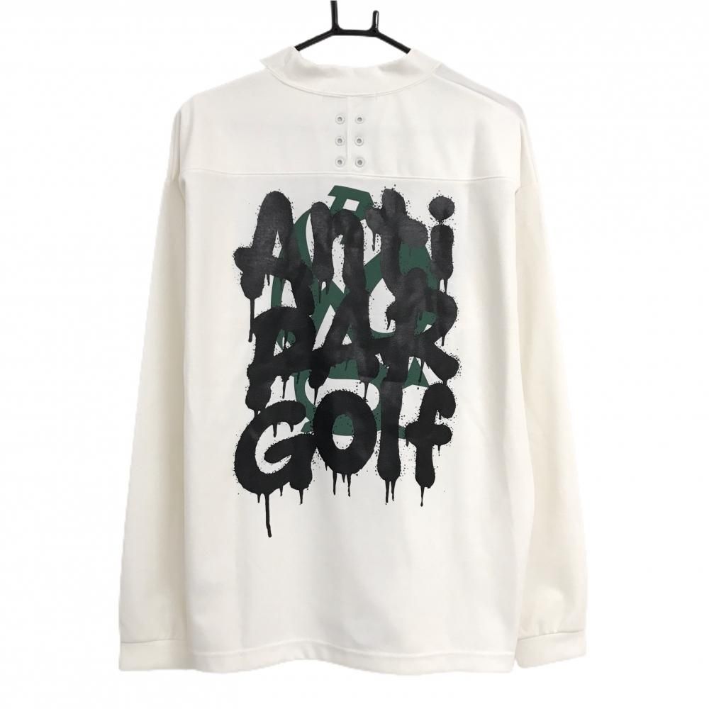 超美品】ラッセルノ トレーナー 白×黒×グリーン 薄手 ロゴプリント