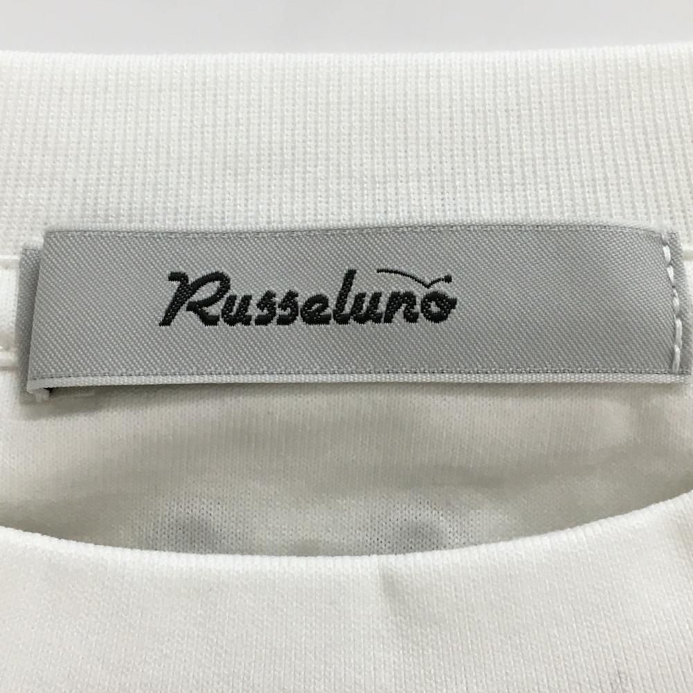 超美品】ラッセルノ×ムータ 長袖Tシャツ 白×黒×グリーン ロゴプリント