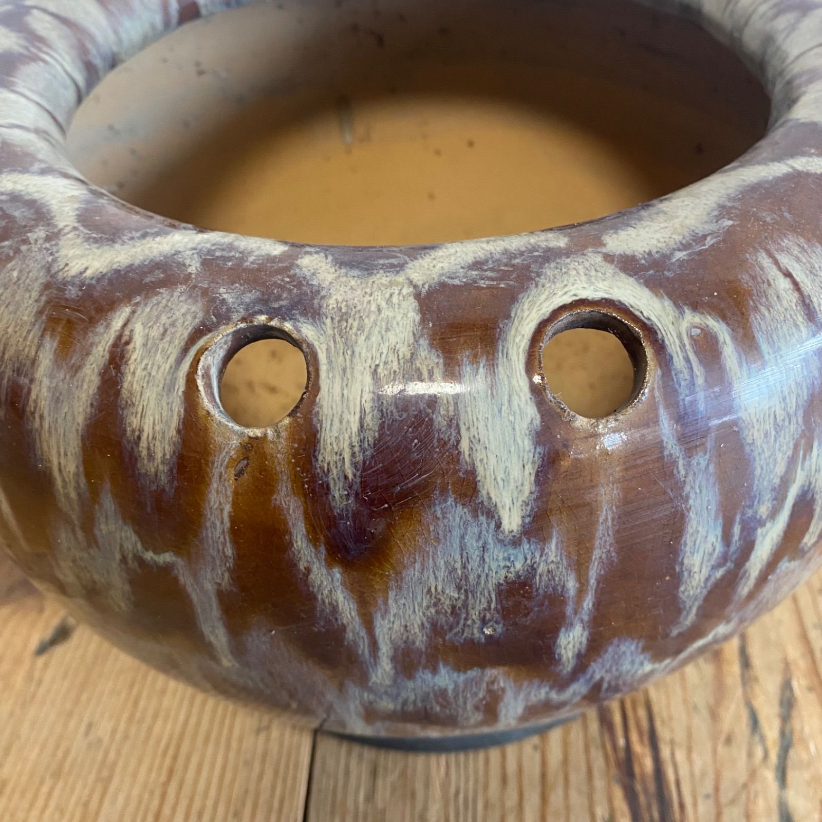 アンティーク 陶器 火鉢 鉢カバー メダカ鉢 睡蓮鉢 植木鉢 y590 - メルカリ