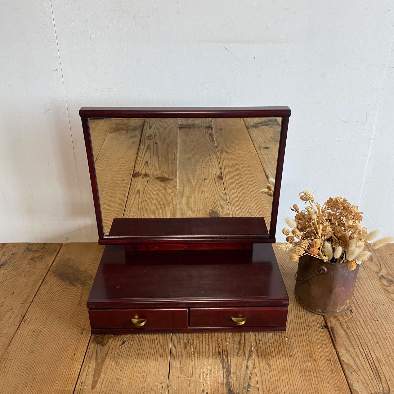 オールド カリモク karimoku 卓上 ドレッサー 鏡台 y591 - メルカリ