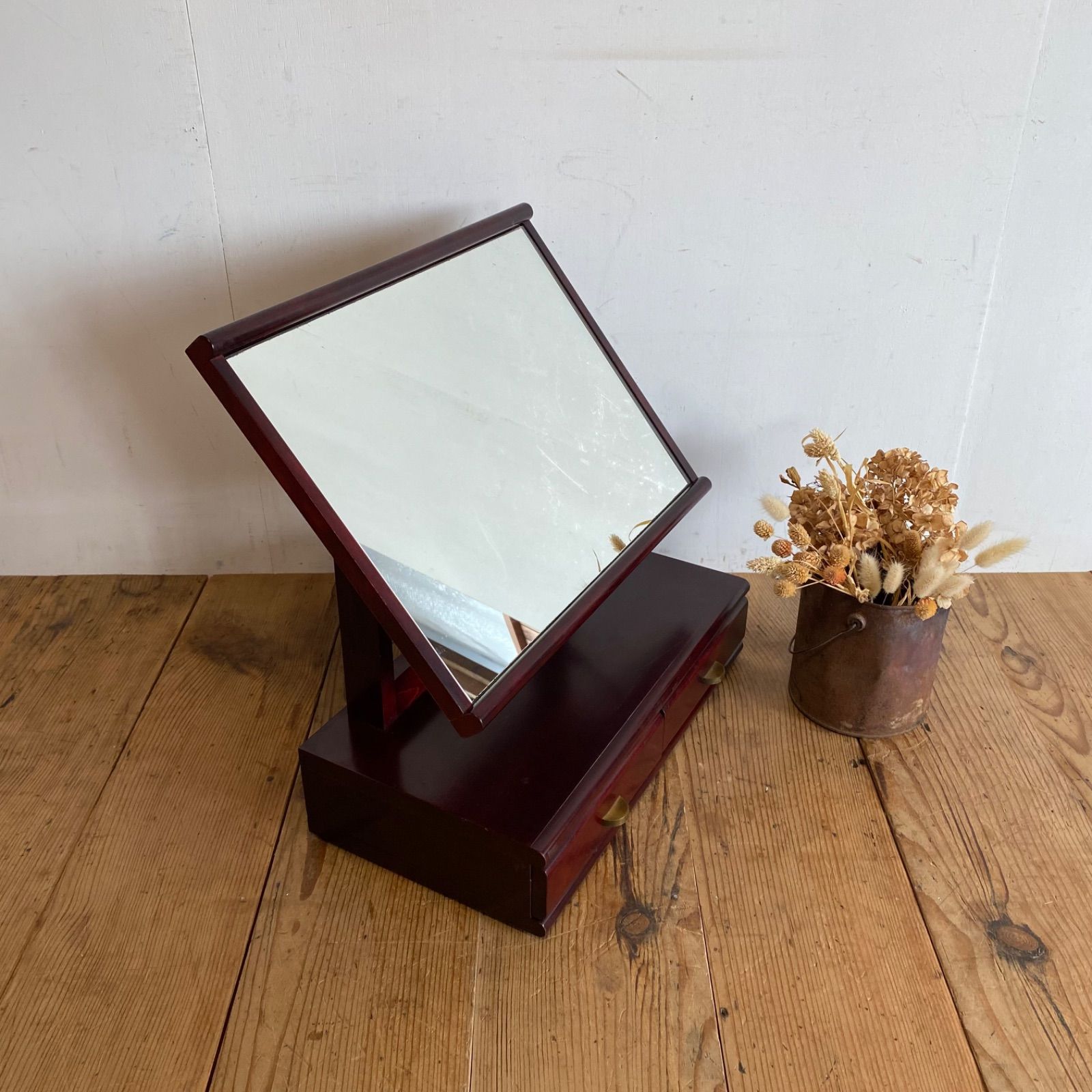 オールド カリモク karimoku 卓上 ドレッサー 鏡台 y591 - メルカリ