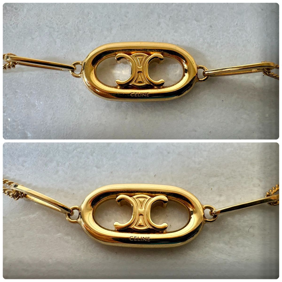 13032-014☆CELINE/セリーヌ/ネックレス/マイヨン/ロゴ/トリオンフ