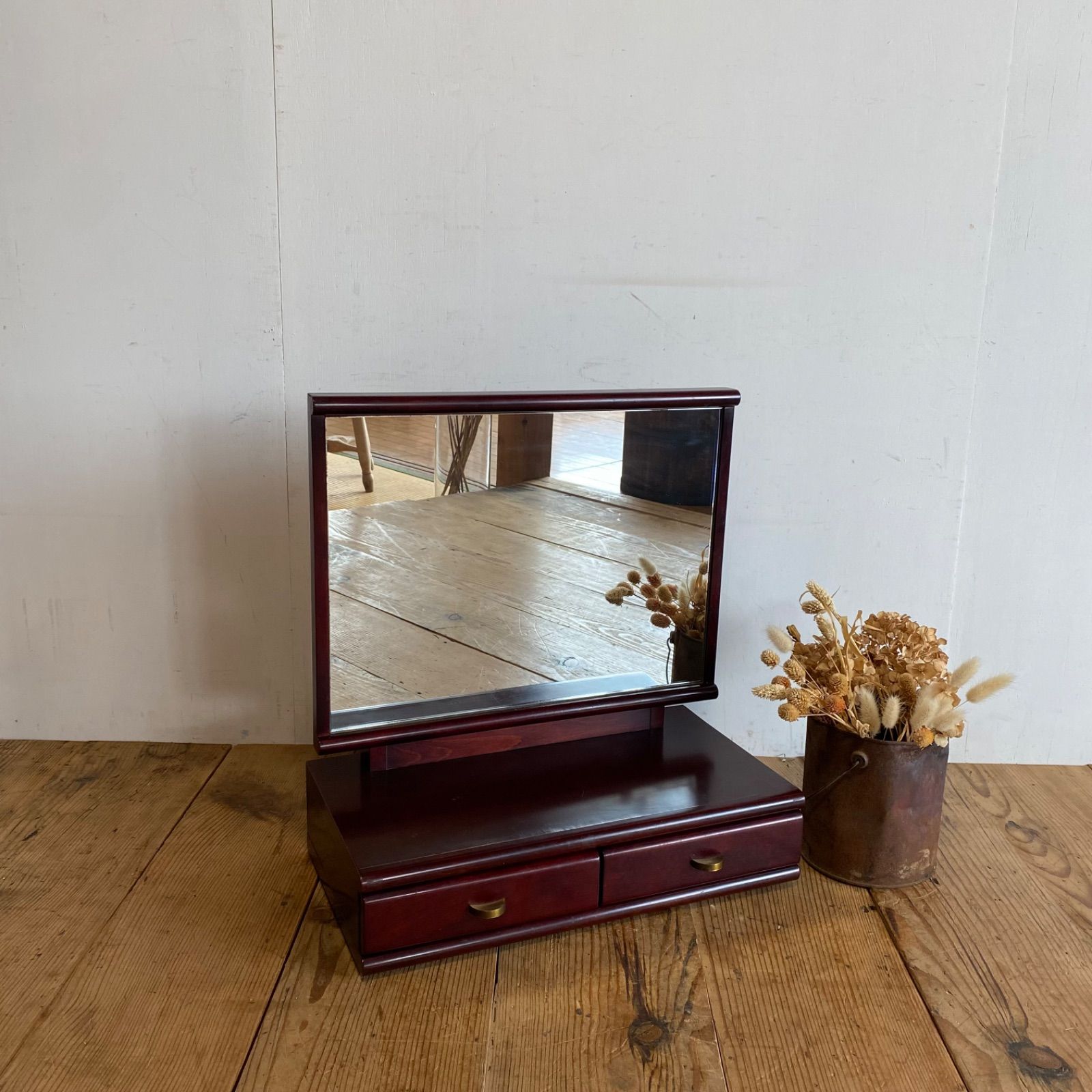 オールド カリモク karimoku 卓上 ドレッサー 鏡台 y591 - メルカリ