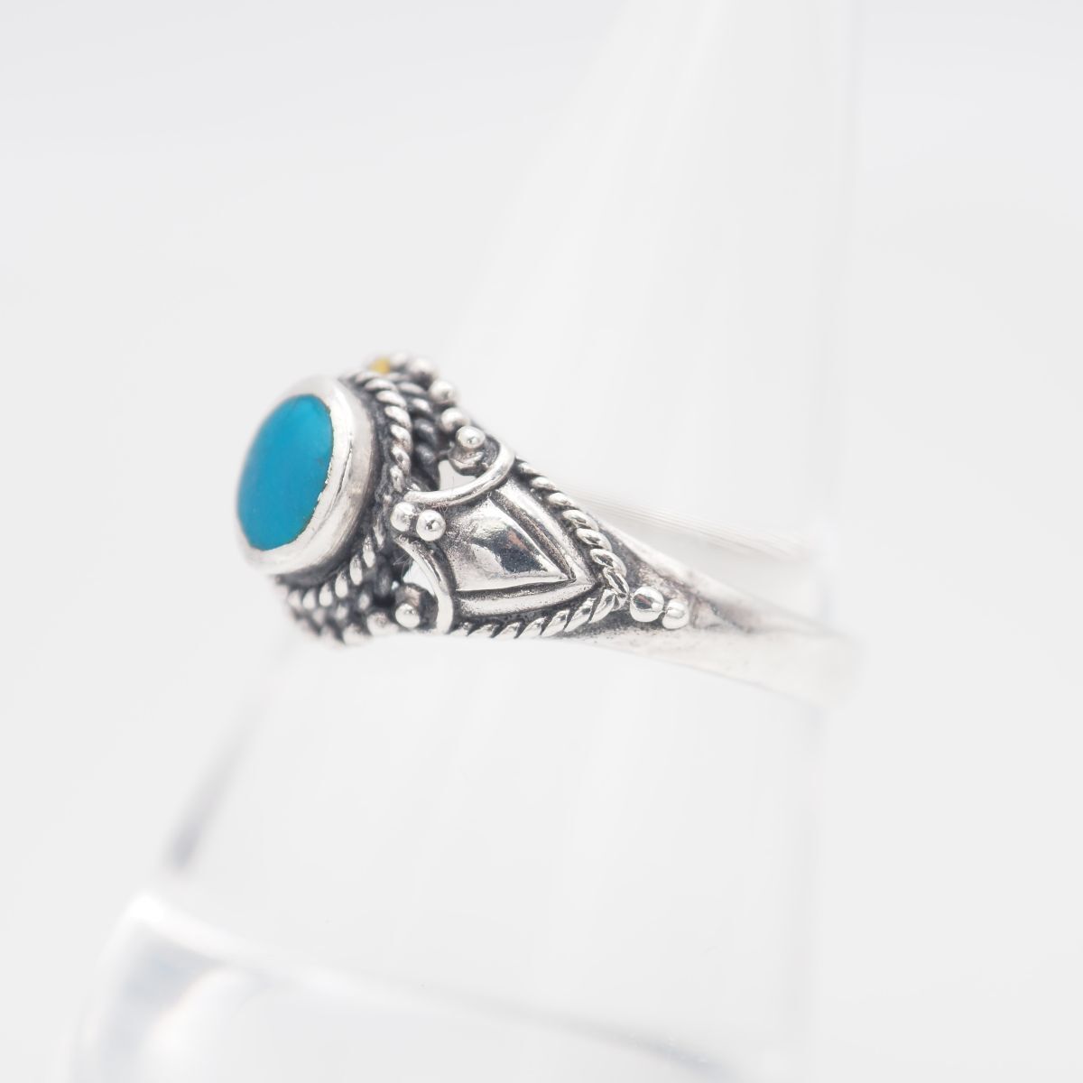 Q143 ターコイズ風 925刻印 リング インレイ デザイン シルバー 指輪