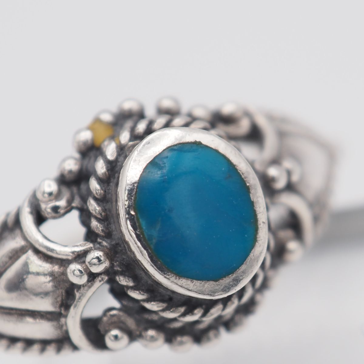 Q143 ターコイズ風 925刻印 リング インレイ デザイン シルバー 指輪