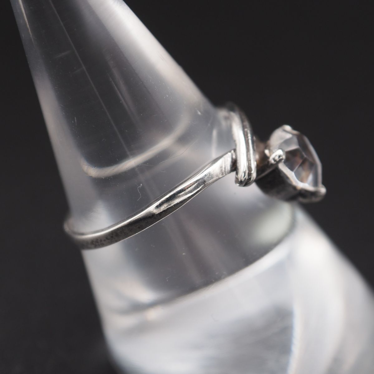 Q298 ダイヤモンド風 925刻印 リング ハート デザイン シルバー 指輪