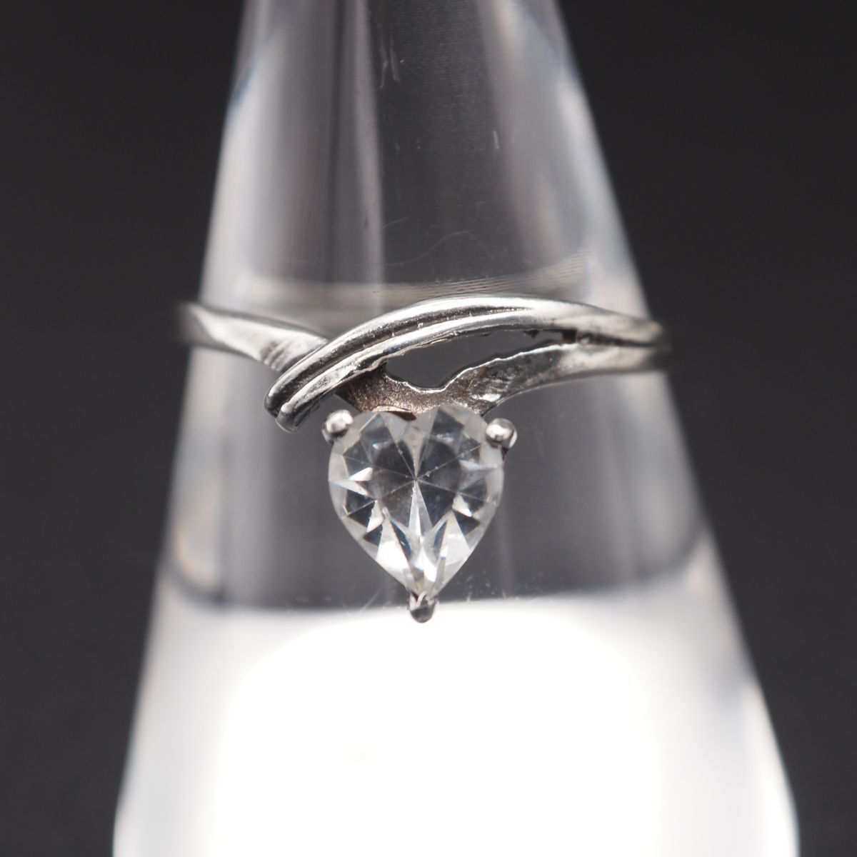 Q298 ダイヤモンド風 925刻印 リング ハート デザイン シルバー 指輪