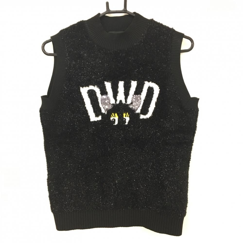 美品】ダンスウィズドラゴン ハイネックニットベスト 黒 ラメ チビドラ