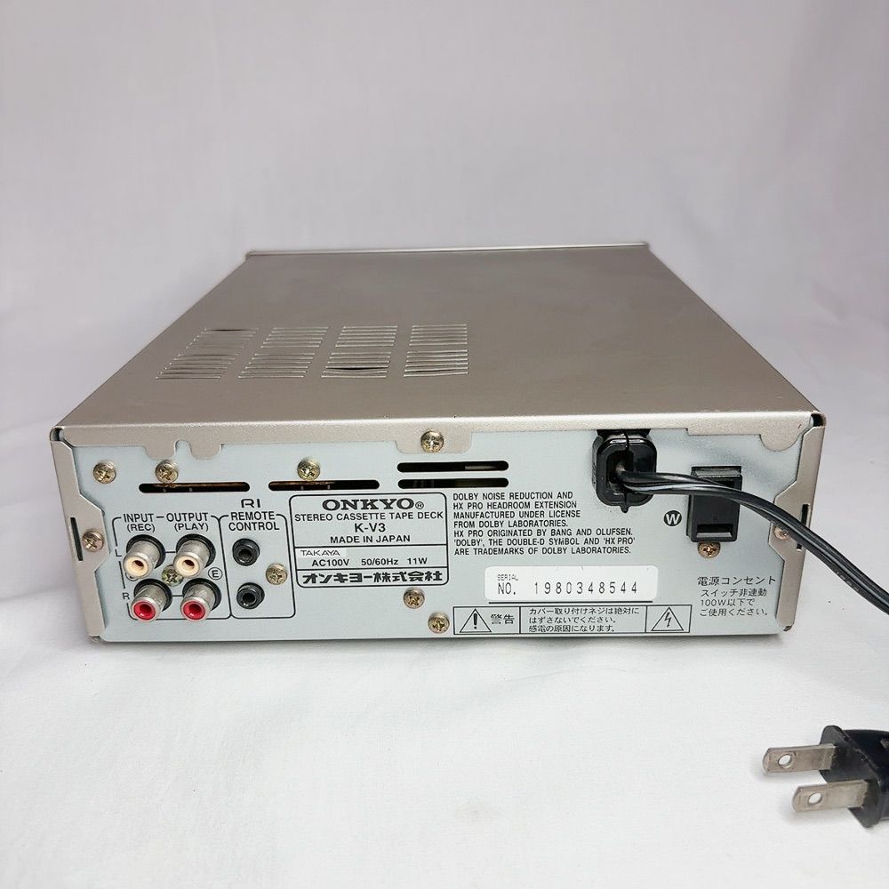 ONKYO カセットデッキ K-V3 アナログ音源 テープ再生 オーディオ機器
