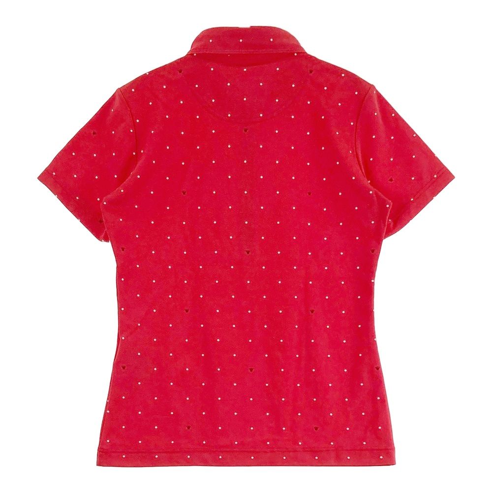 サイズ：M CALLAWAY キャロウェイ 半袖ポロシャツ ドット柄 レッド系