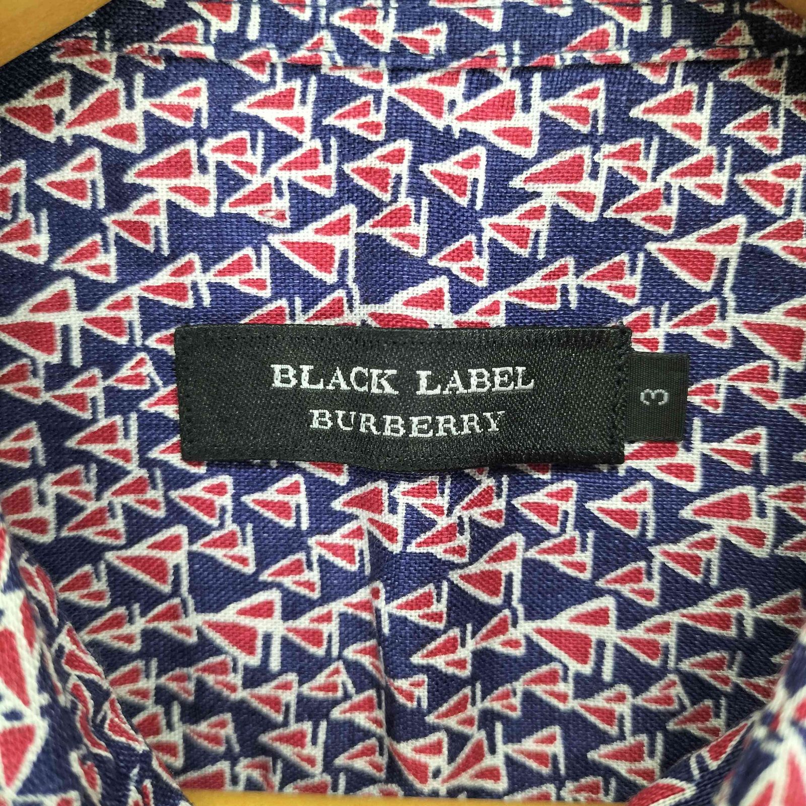 バーバリーブラックレーベル リネンシャツ バーバリーブラックレーベル BURBERRY BLACK LABEL ヨット 総柄 S/S