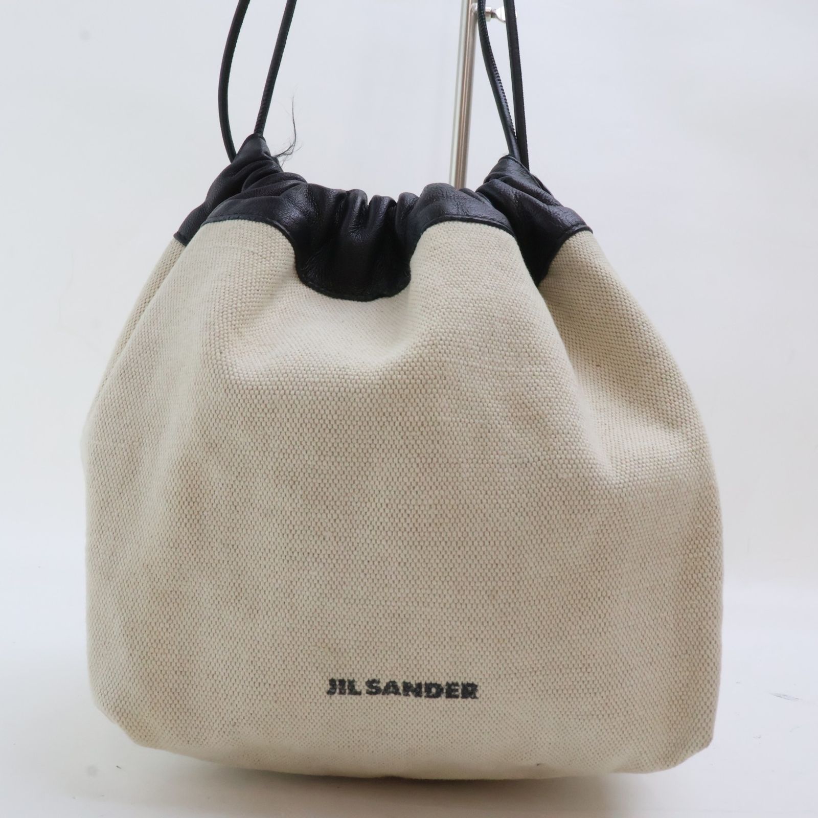 2602-13 ジルサンダー ショルダーバッグ JIL SANDER キャンバス×レザー