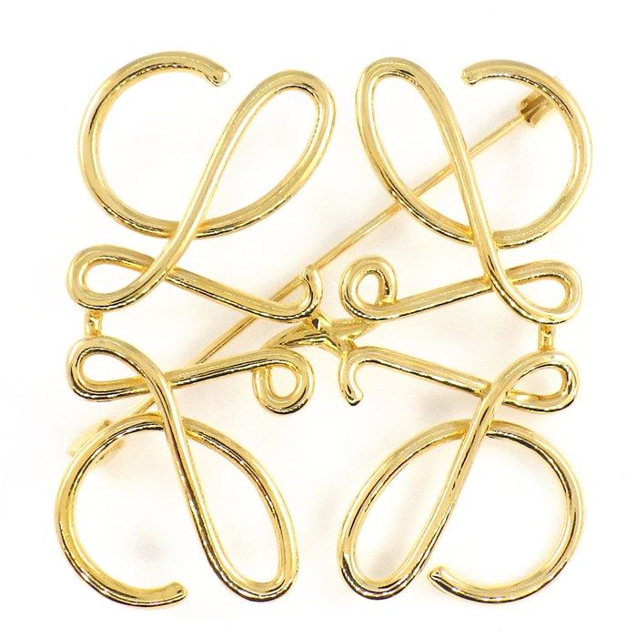 ロエベ LOEWE ブローチ アナグラム ゴールド 111.25.020 真鍮 GP