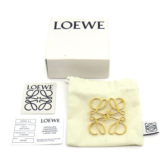 ロエベ LOEWE ブローチ アナグラム ゴールド 111.25.020 真鍮 GP