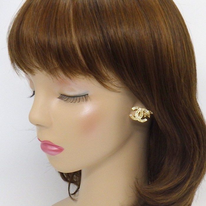 シャネル CHANEL ピアス ココマーク B22K AB9473 2022年製 リーフ