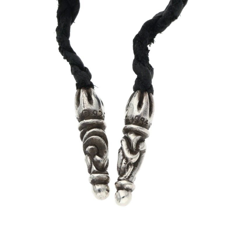 クロムハーツ LEATHER BRAID/スクロールレザーブレード シルバー