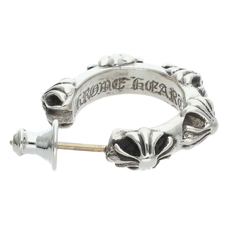 クロムハーツ HOOP CROSS SML/クロスバンドフープ シルバーピアス