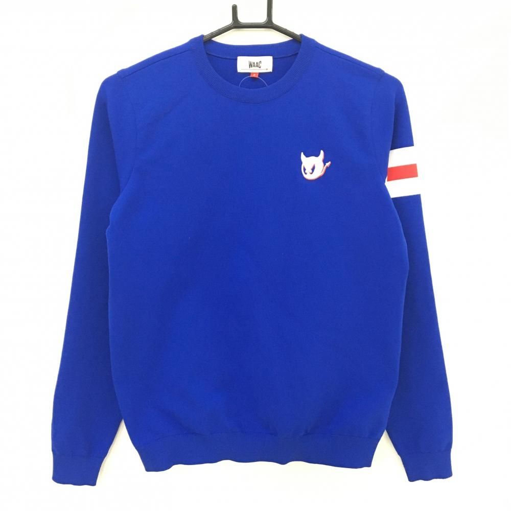 超美品】ワック セーター ブルー ロゴ刺しゅう 韓国モデル ニット