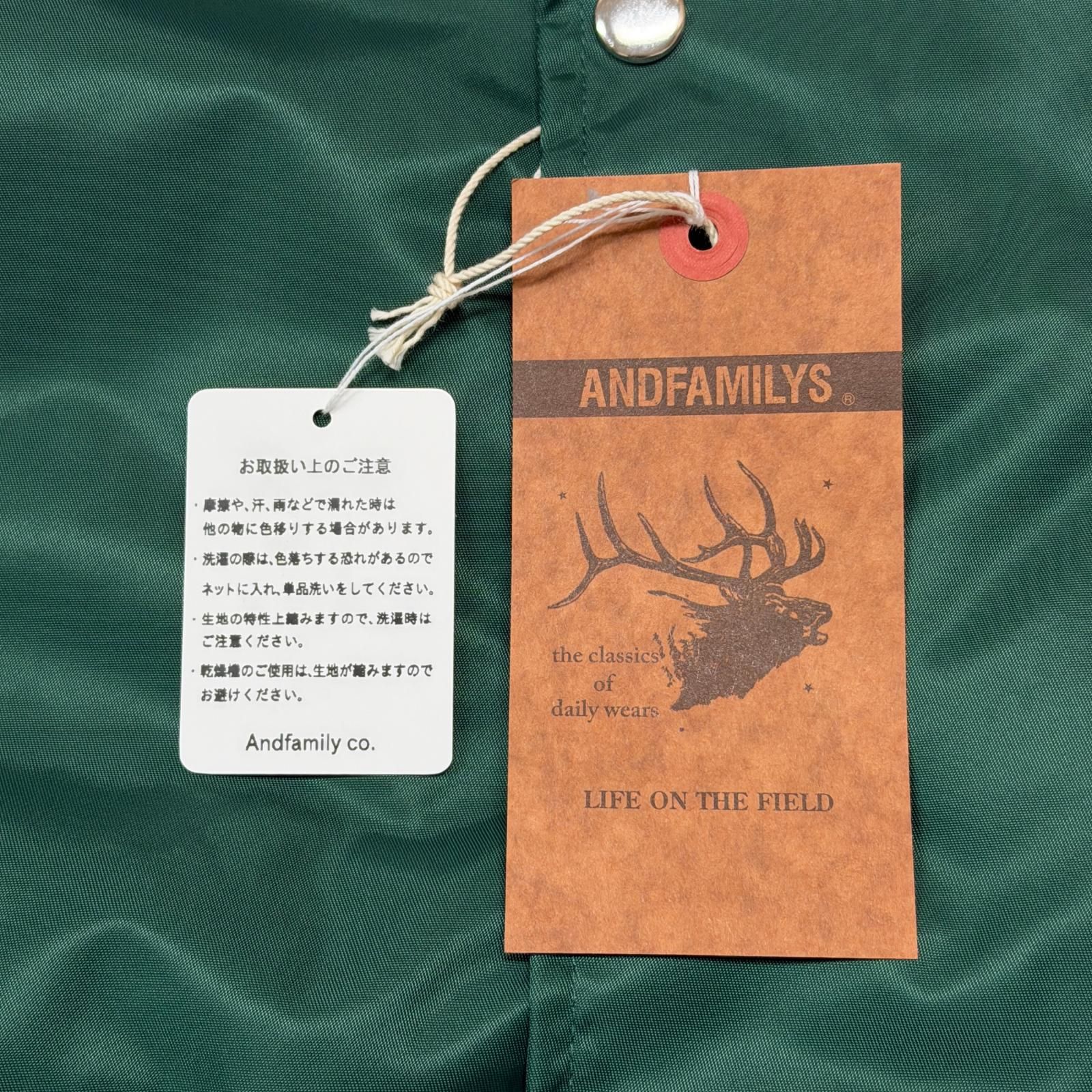 参考上代42680円 未使用 ANDFAMILYS 25AW SPORTS COACH JACKET 