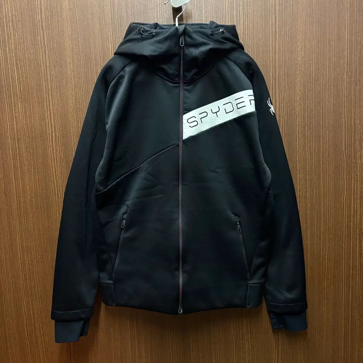 スパイダー 防風 起毛 トレーナー ジップアップ フード L メンズ 