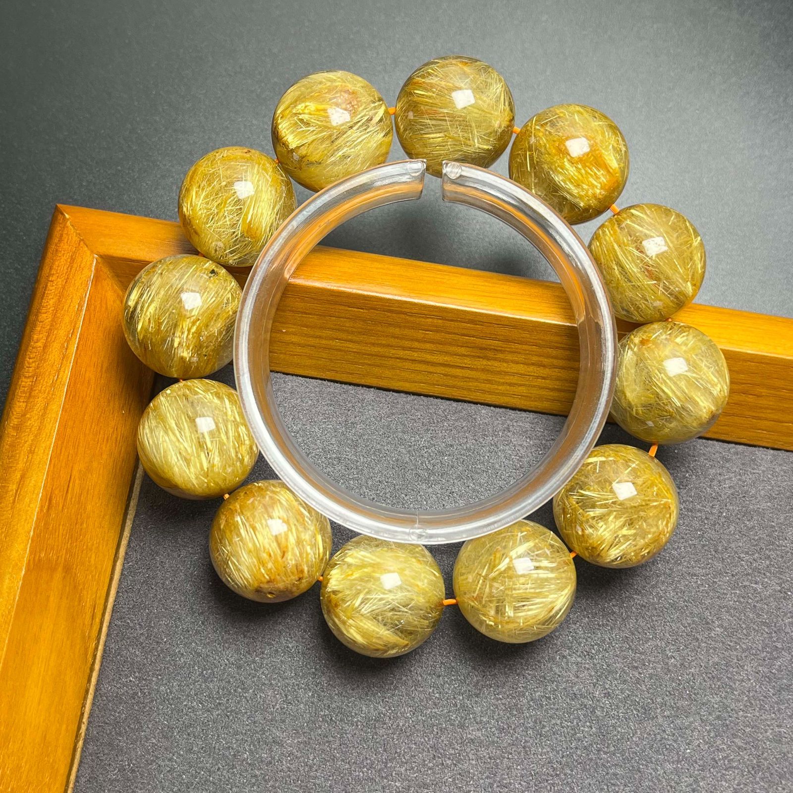 超大！天然石☆【100A極!極満針ルチルクォーツ】☆ブレスレット 天然石