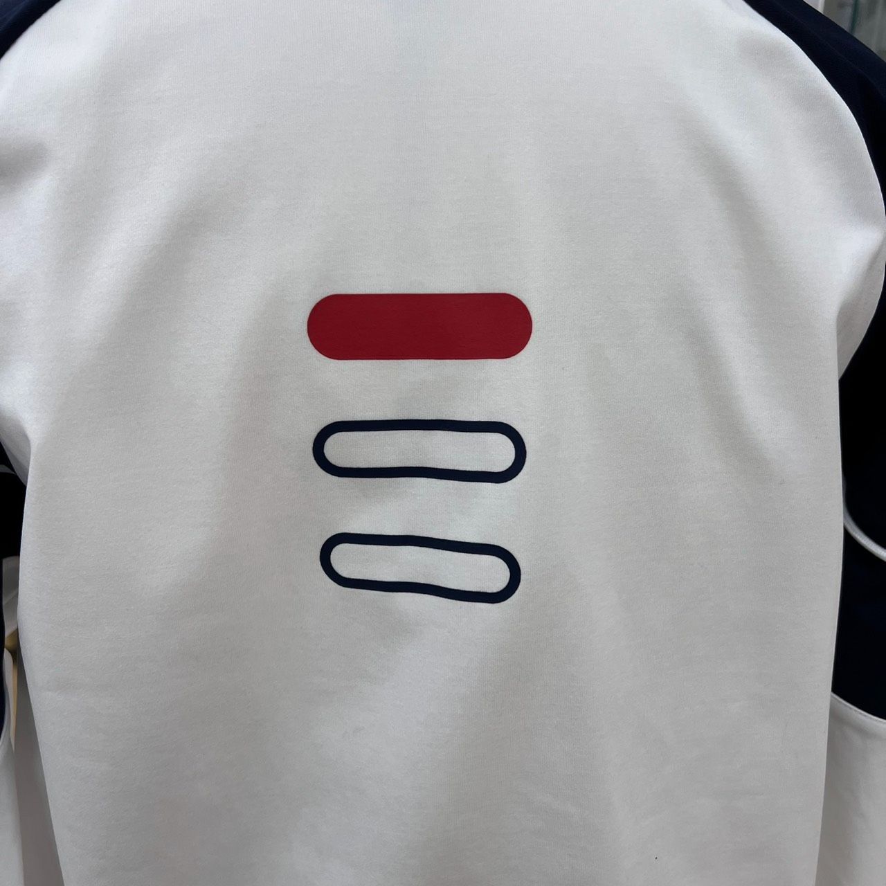 FILA フィラ トップス ジップアップ ブルゾン ホワイト×ネイビー M