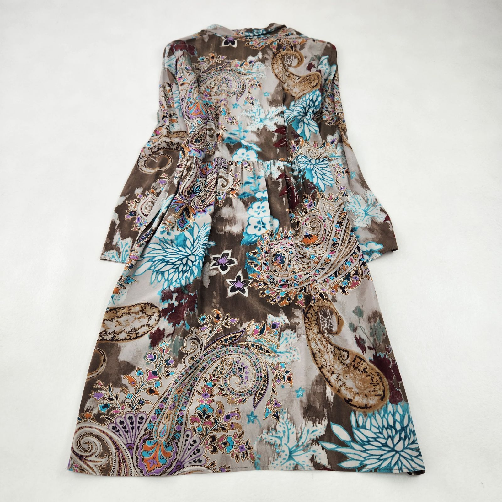 美品 ETRO エトロ ペイズリー柄 ワンピース　42　シルク100 ETRO ワンピース エトロ シルク100% 絹 エレガント ペイズリー 大きい