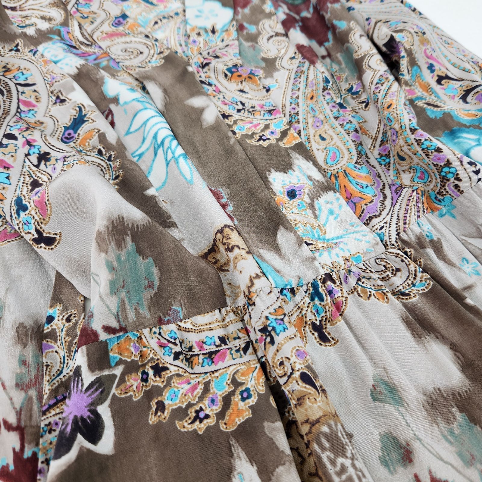 ETRO ワンピース エトロ シルク100% 絹 エレガント ペイズリー 大きい