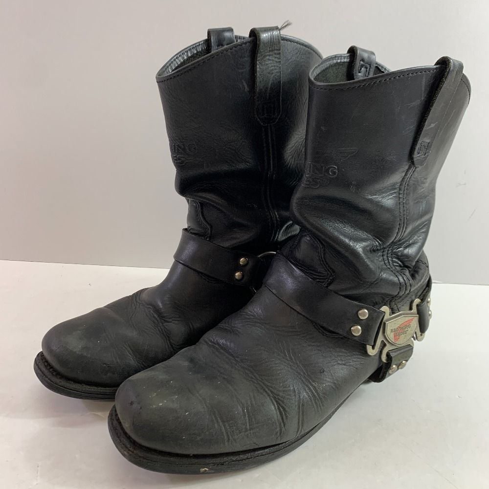 04w6088※Red Wing レッドウィング レッドウイング リングブーツ 969 レザー エンジニア ロングブーツ ブラック サイズ不明【八王子店】