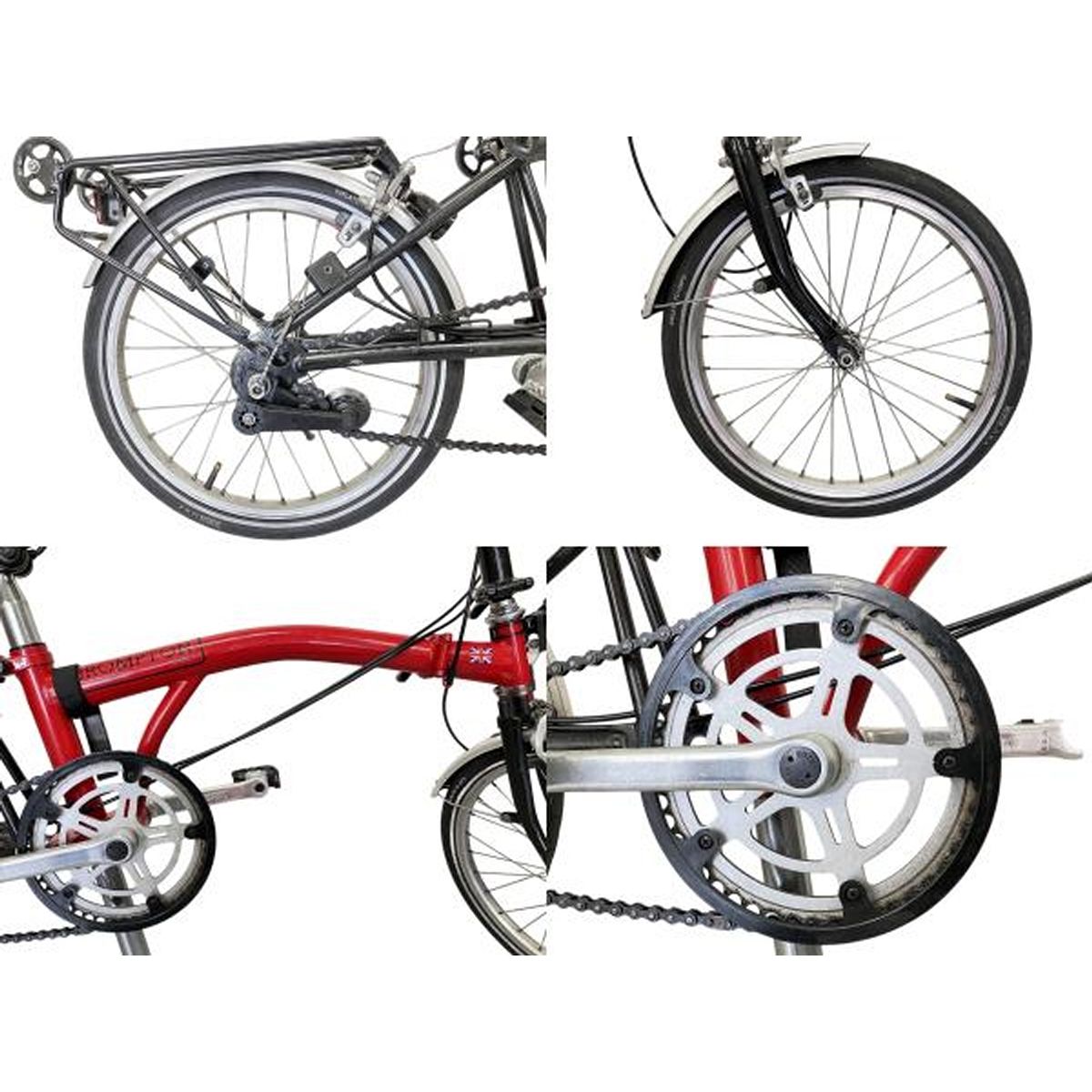 BROMPTON M3R 折り畳み自転車中古品 BROMPTON M3R 16インチ 台湾製 折りたたみ自転車 レッド ブロンプトン