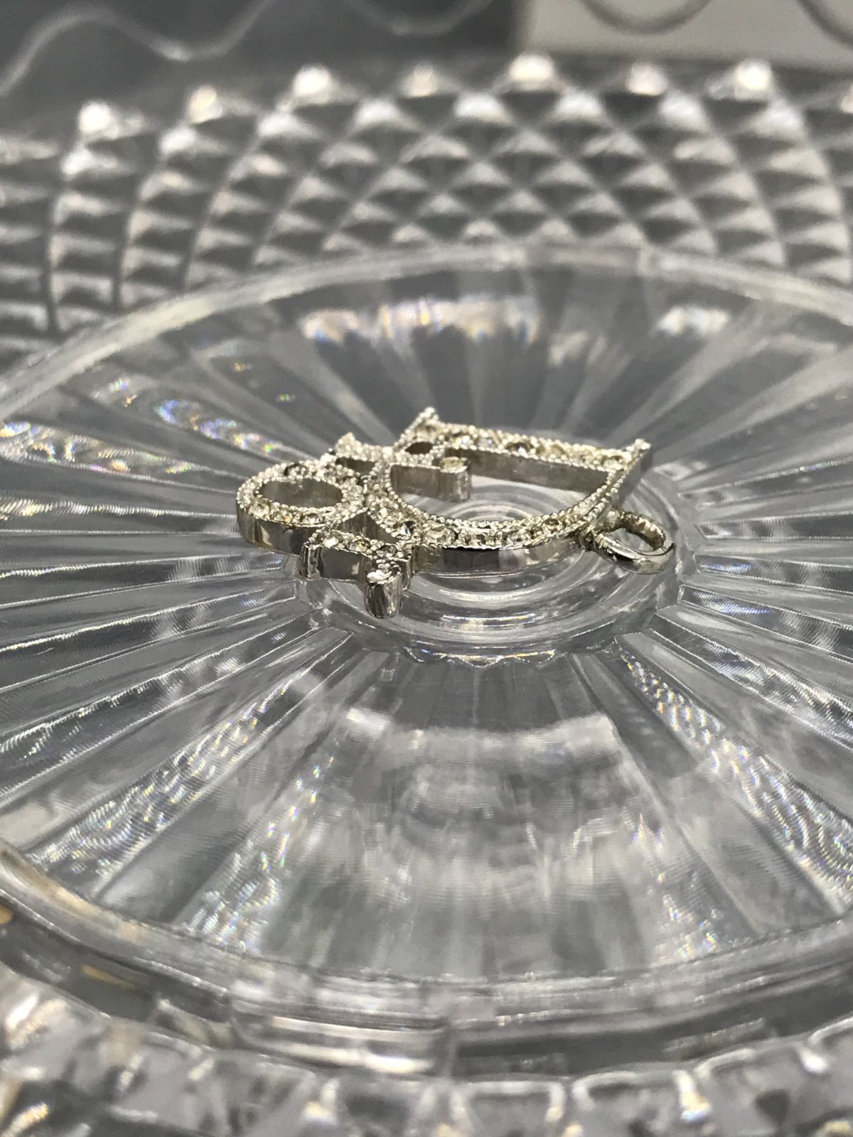 Christian Dior ディオール ピアス 片耳 ラインストーン シルバー 5006