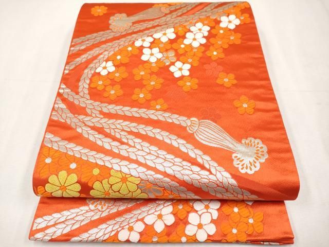 平和屋着物[]極上 七五三 女の子 7歳 祝着・袋帯セット 駒刺繍 扇面