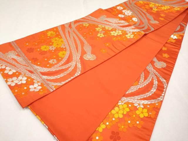 平和屋着物[]極上 七五三 女の子 7歳 祝着・袋帯セット 駒刺繍 扇面