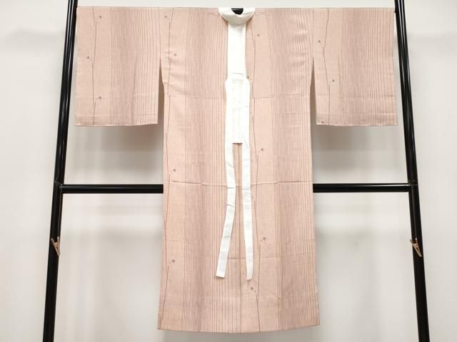 平和屋着物○上質な長襦袢 無双仕立て つむぎ 粋 水柿色地 反端付き