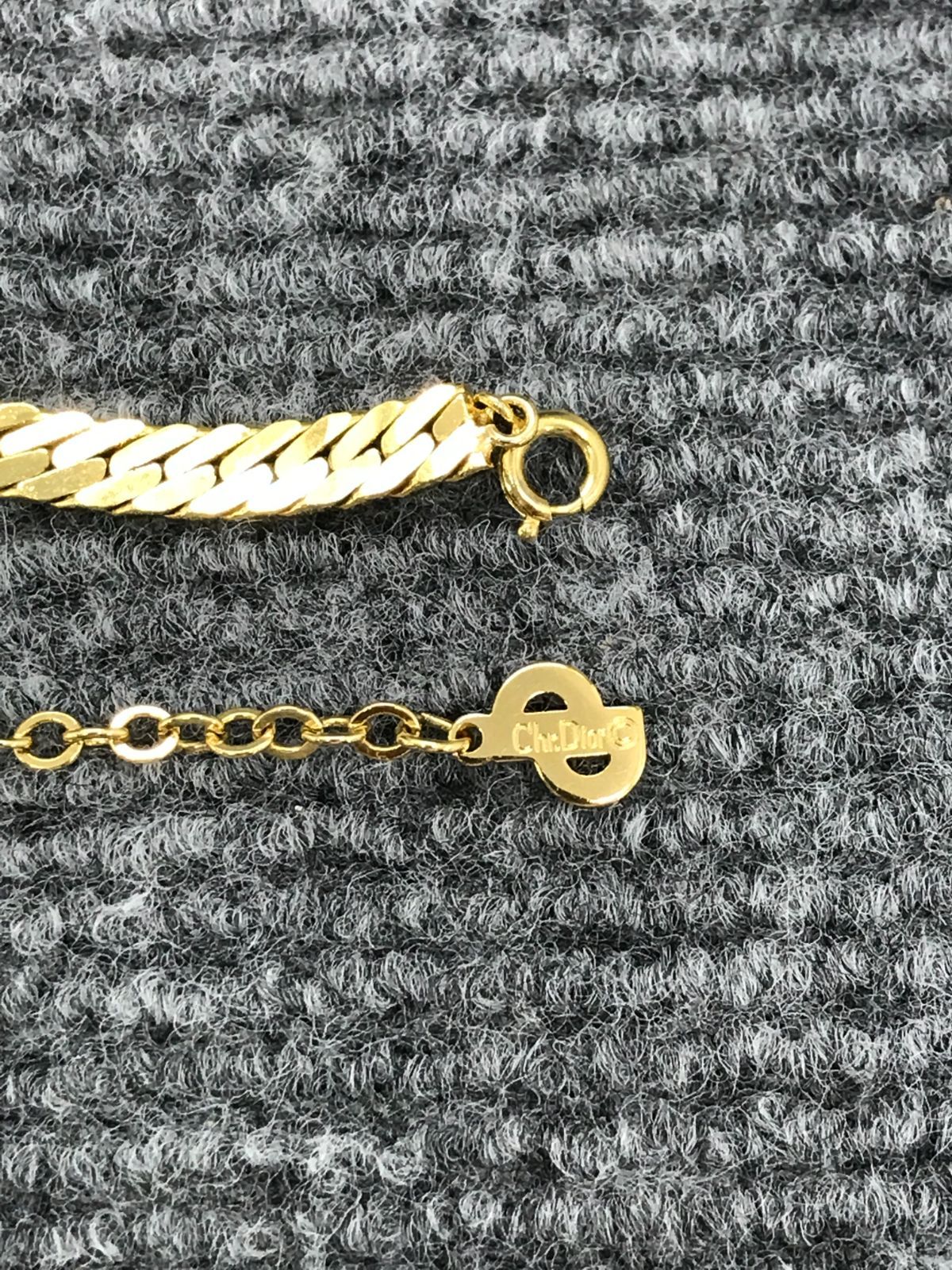 希少・美品　Christian Dior　ディオール　ネックレス　ラインストーン　ゴールド×ブラック系　5207