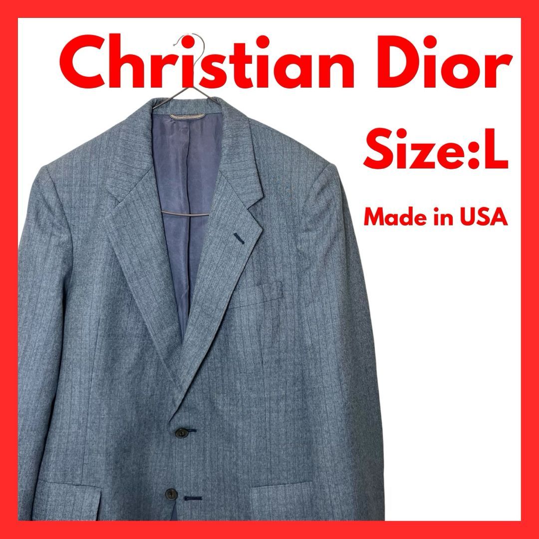美品✨クリスチャンディオール テーラードジャケット ヴィンテージ USA製 USA製】クリスチャン・ディオール テーラードジャケット ビンテージ L