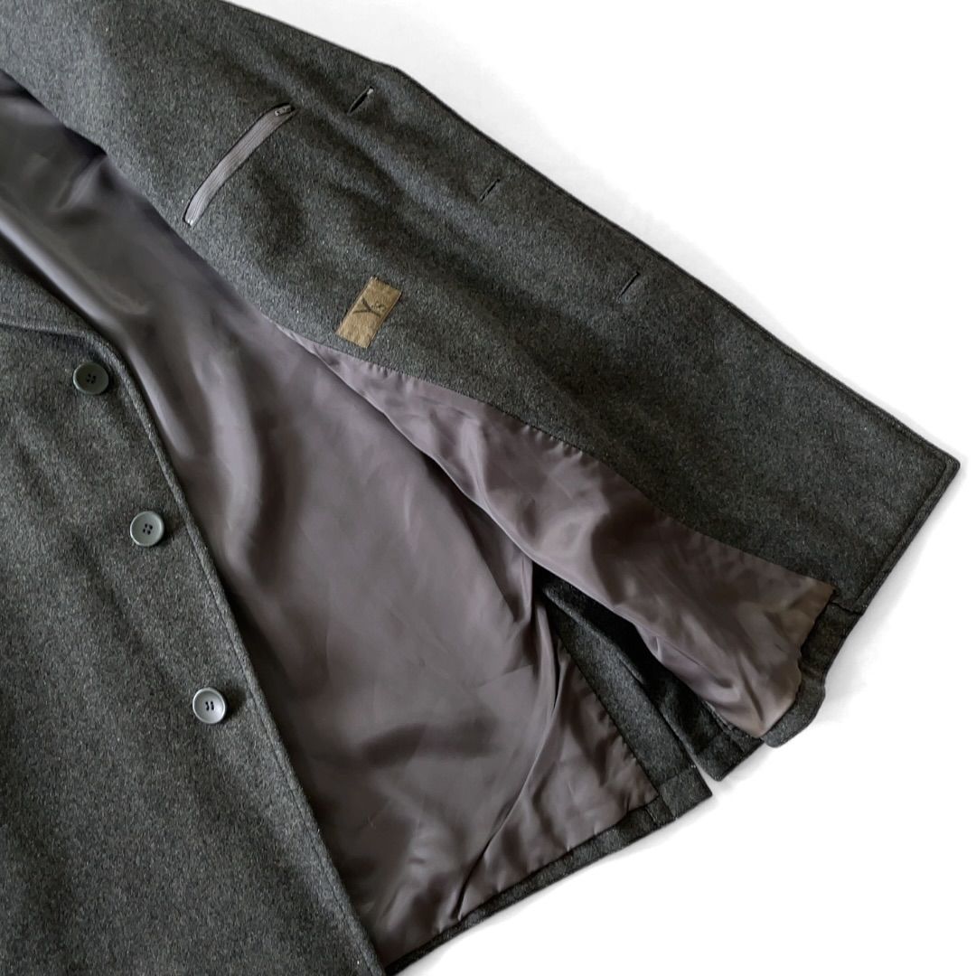 70s～80s Y's ワイズ 初期タグ ウールチェスターコート 3B グレー