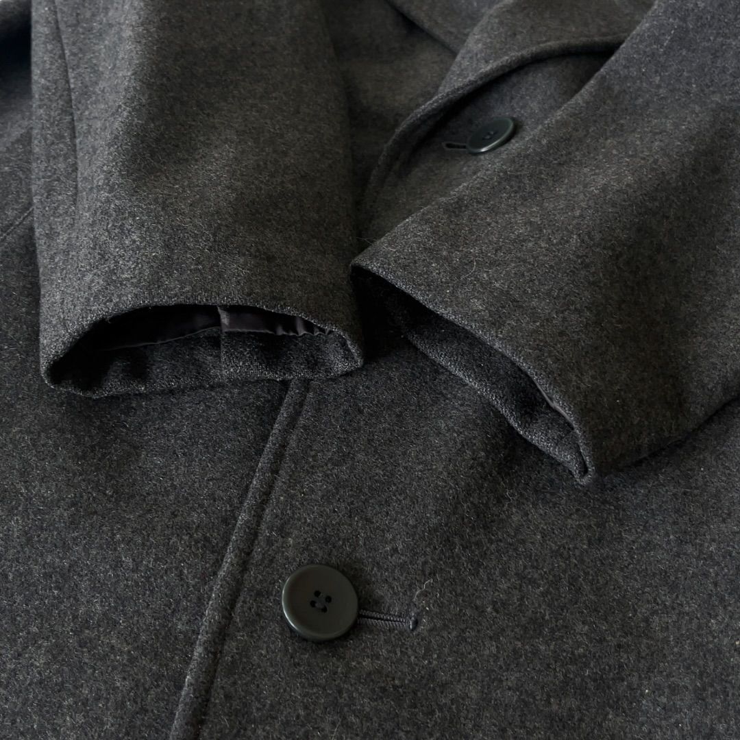 70s～80s Y's ワイズ 初期タグ ウールチェスターコート 3B グレー