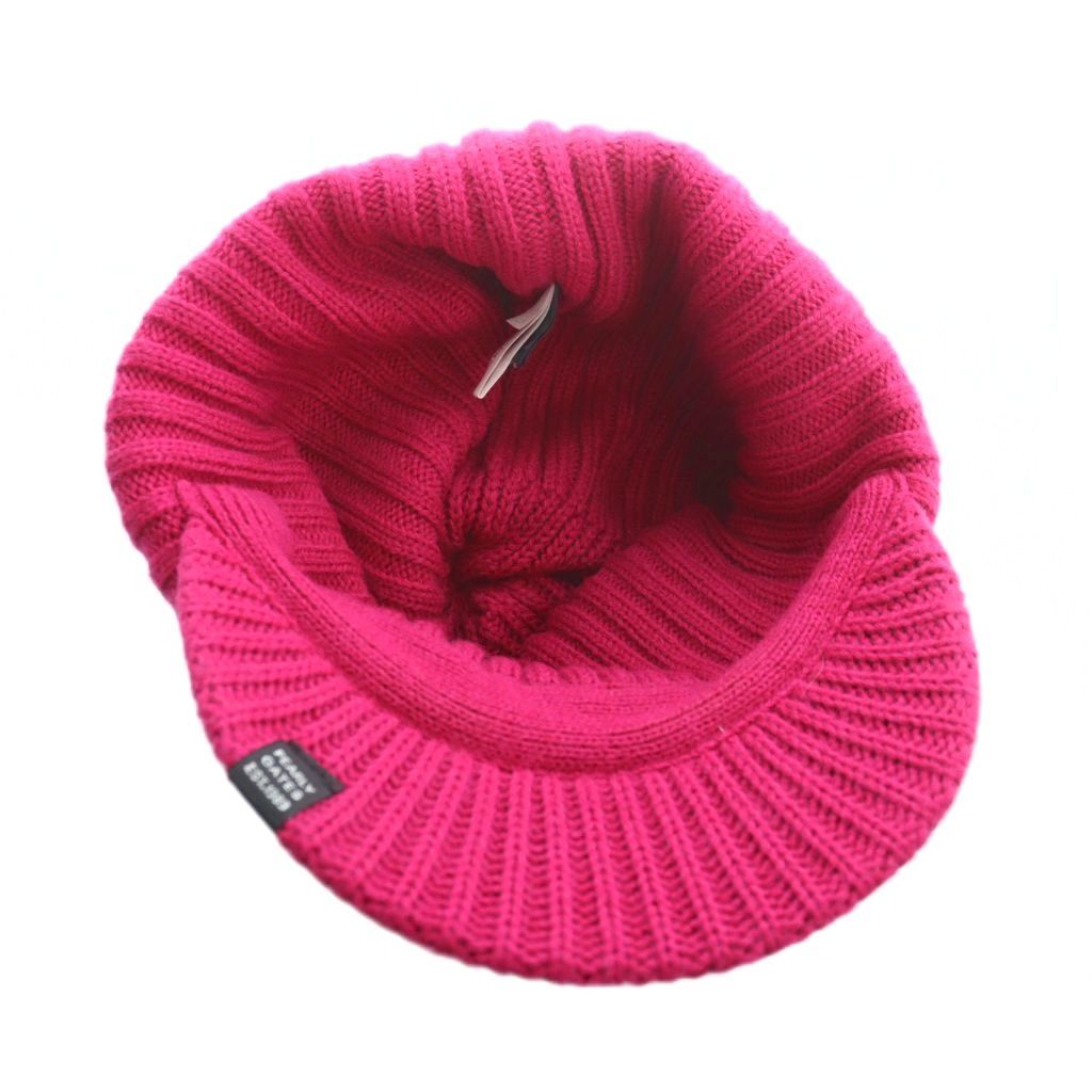 パーリーゲイツ PEARLY GATES ニットキャップ 帽子 ロゴ ピンク □GY99