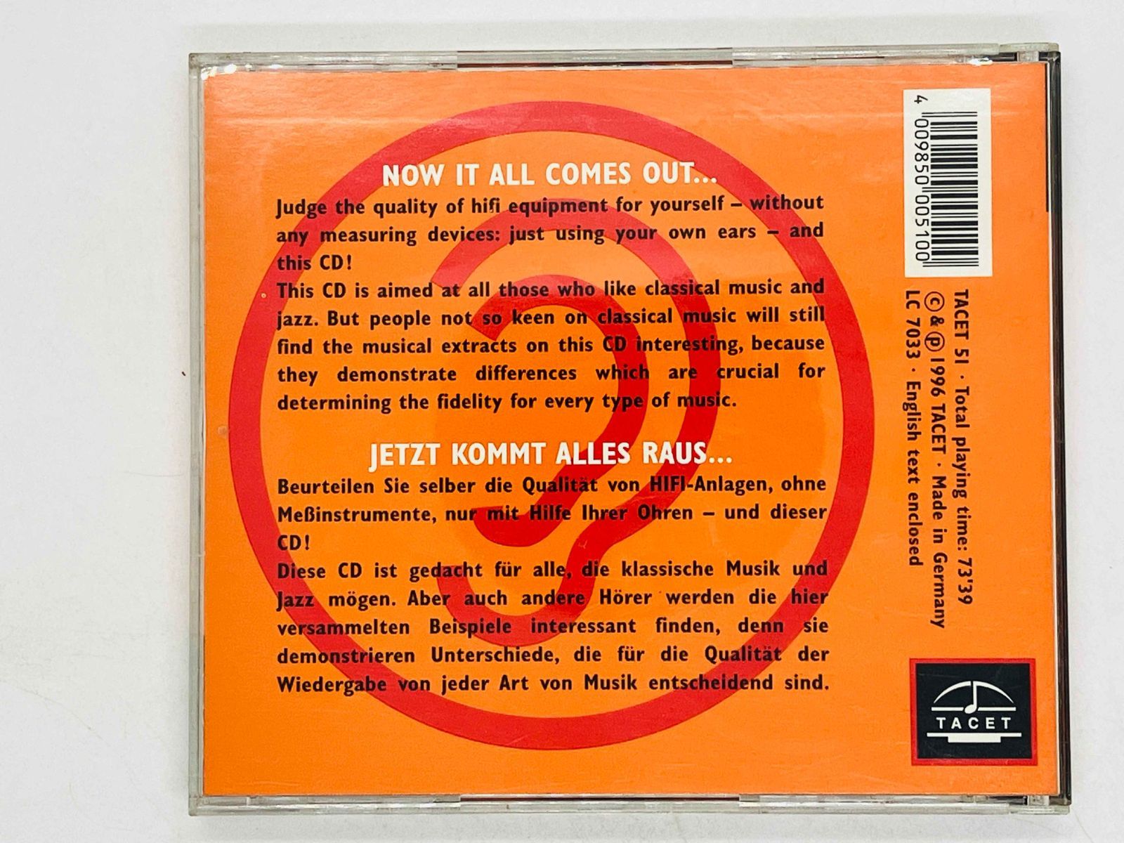 クラシック My Audiophile Comanion  /  TACET51 CD My Audiophile Companion For Classical Music and Jazz Lovers
