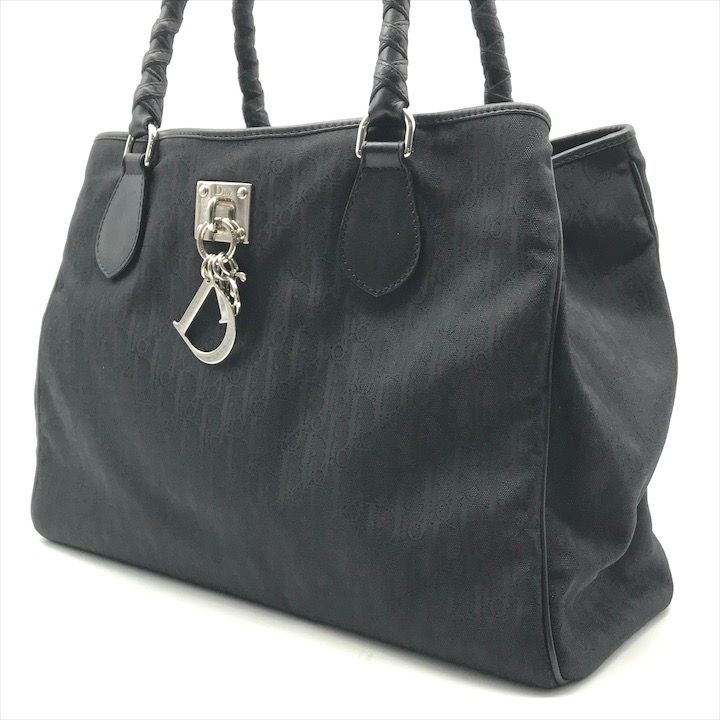 美品 Christian Dior ディオール トロッター SV金具 キャンバス レザー
