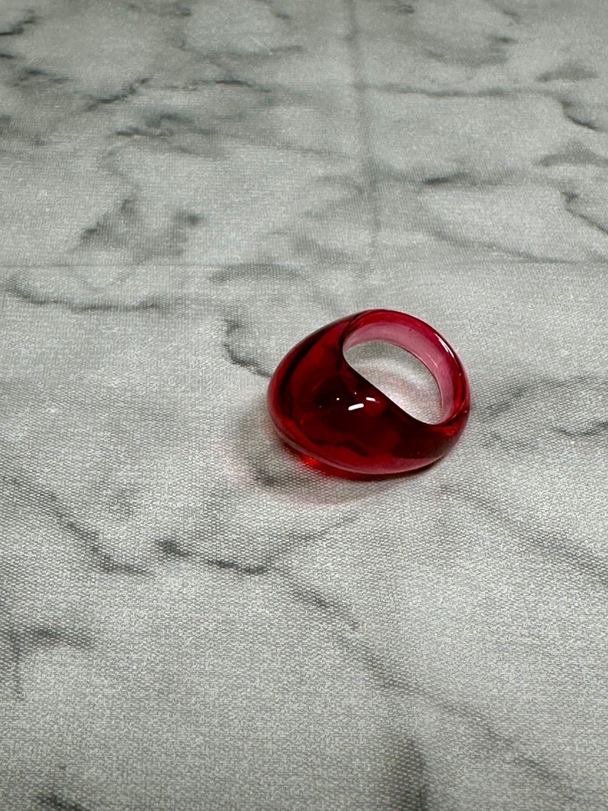 バカラ クリスタル ガラス リング 指輪 Baccarat レッド 赤 内径約17