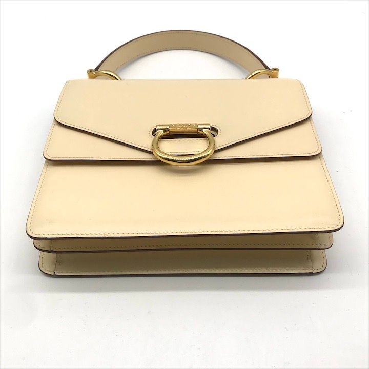 超美品 CELINE セリーヌ ガンチーニ ゴールド金具 トップハンドル 2WAY ハンド ショルダー バッグ ホワイト ブランド BAG tm111 超美品 CELINE セリーヌ ガンチーニ ゴールド金具 トップハンドル 2WAY