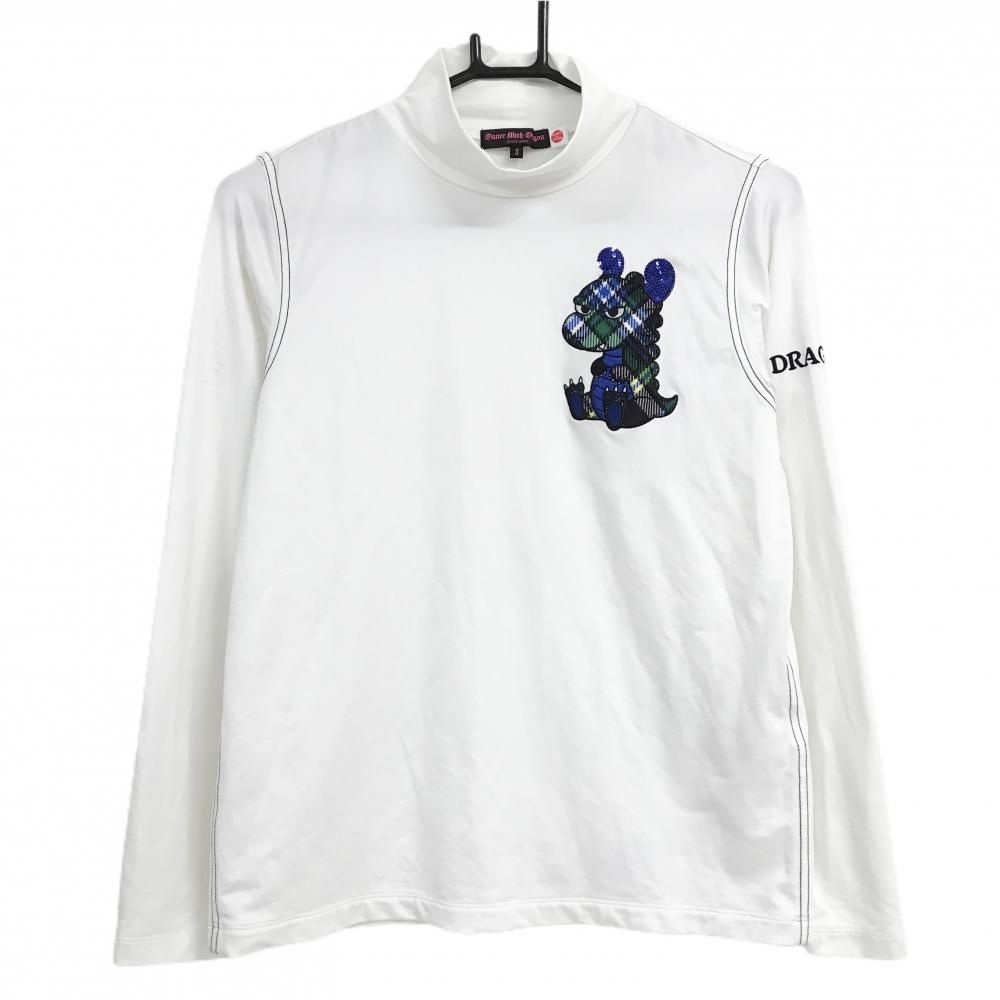 Dance With Dragon ハイネックシャツ L ダンスウィズドラゴン 長袖ハイネックシャツ 白 チビドラ レディース 3